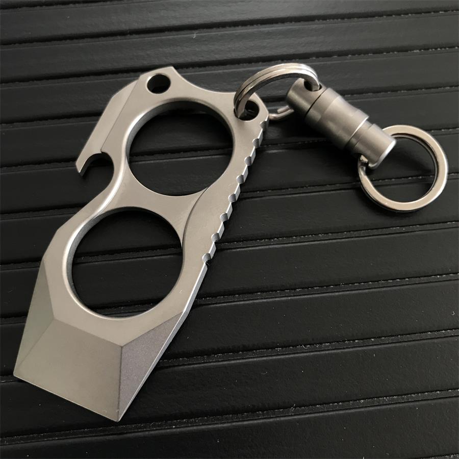 TC4 Titanium Mini Two Finger Knuckles Crowbar Bottle Opener EDC