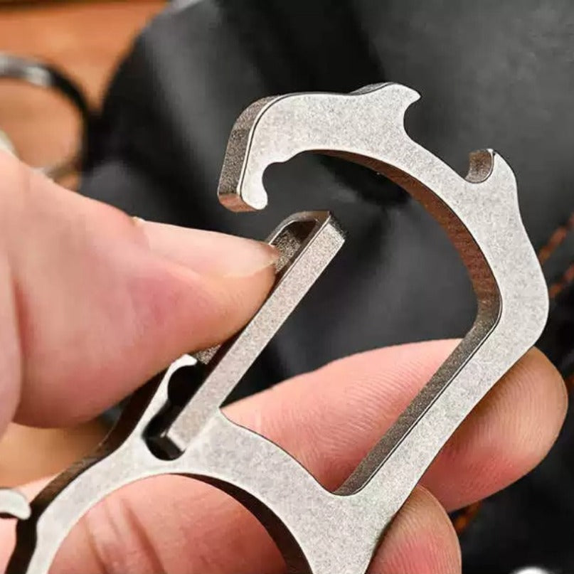 Titanium Multi-Function Keychain – EDC Key Ring, Belt Clip & Outdoor Pocket Tool