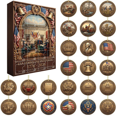 250th Anniversary of U.S. Independence Day Countdown Calendar Blind Box Home Decor Acrylic Pendant