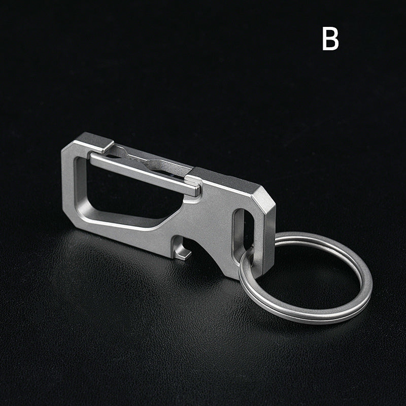 Titanium Leather Keychain Bottle Opener EDC