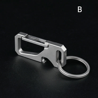 Titanium Leather Keychain Bottle Opener EDC