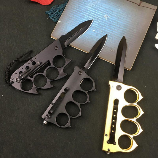 Folding Knife Knuckle Duster Outdoor Hunting Protective Gear