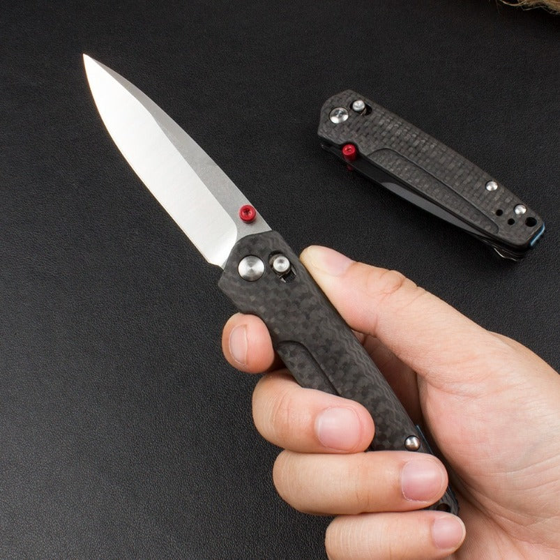 BM485 D2 Blade Carbon Fiber Handle Folding Knife