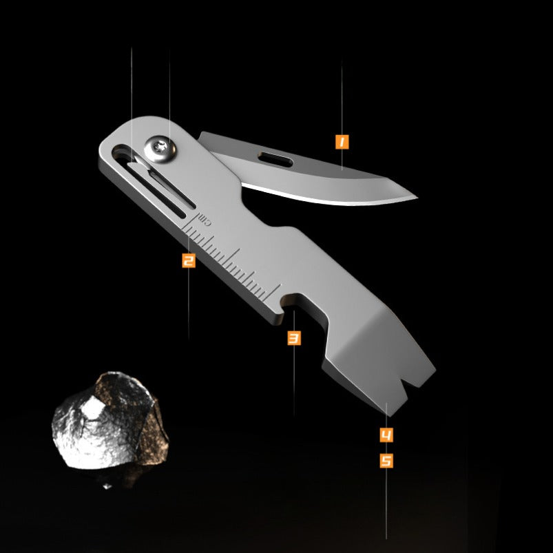 Titanium Folding Mini Knife Wrecking Bar Bottle Opener EDC