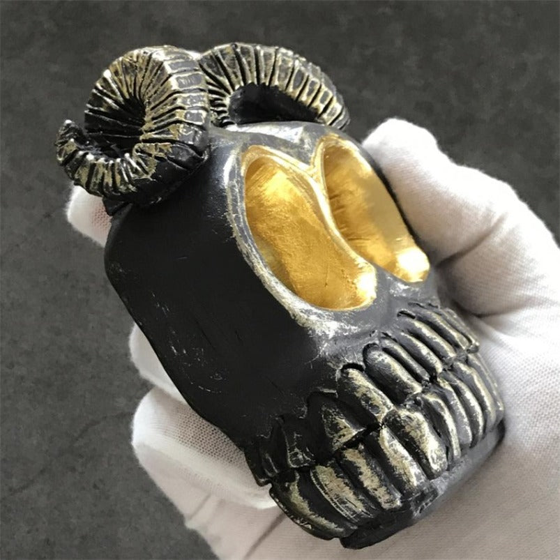 Fashion Skull Knuckle Duster – Ram Horn Decorative EDC Accessory