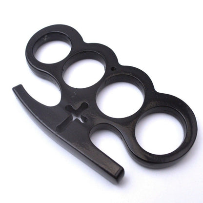 Cross-brass Knuckle Duster Four-finger Ring EDC Self Defense