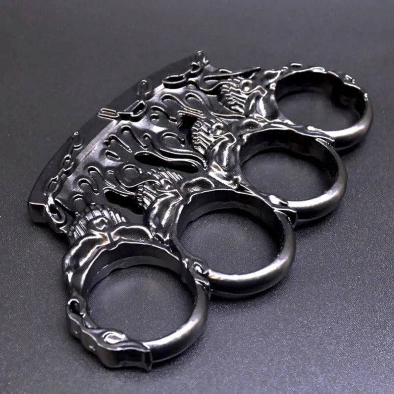 Fire Skull Zinc Alloy Knuckle Duster EDC