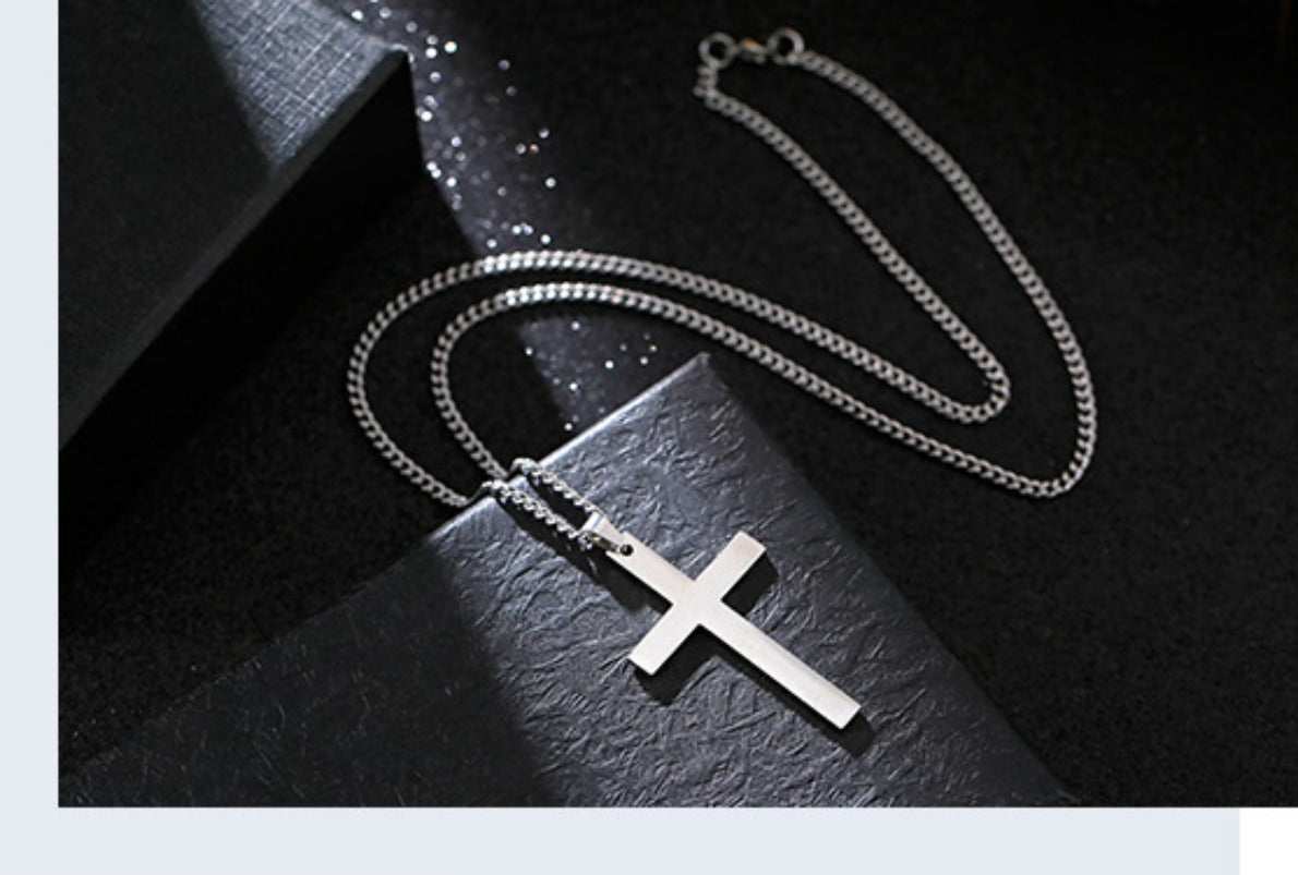 Titanium Steel Cross-shaped Necklace Pendant Gift