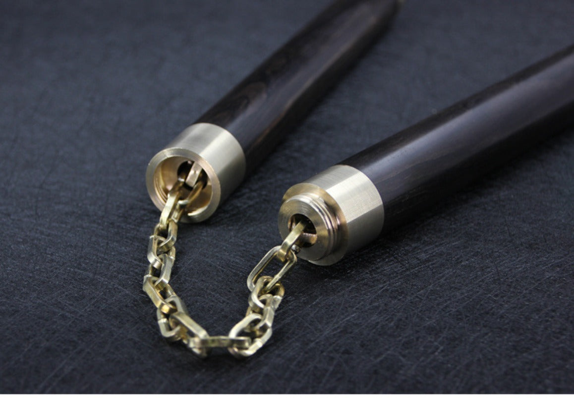 Handcrafted Brass Ebony Dual Section Martial Arts Stick EDC