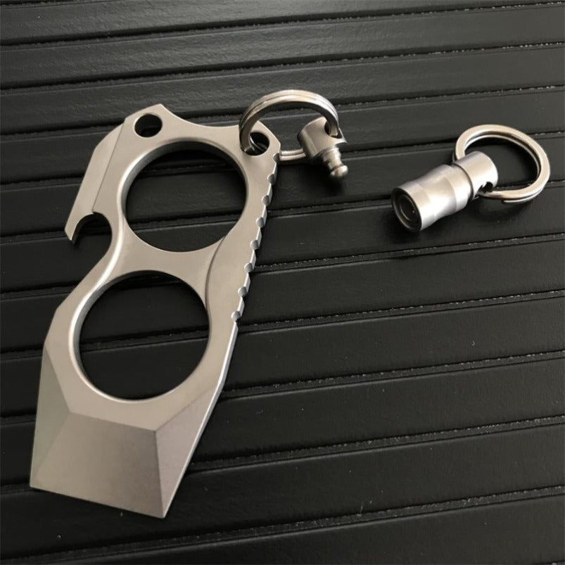 TC4 Titanium Mini Two Finger Knuckles Crowbar Bottle Opener EDC