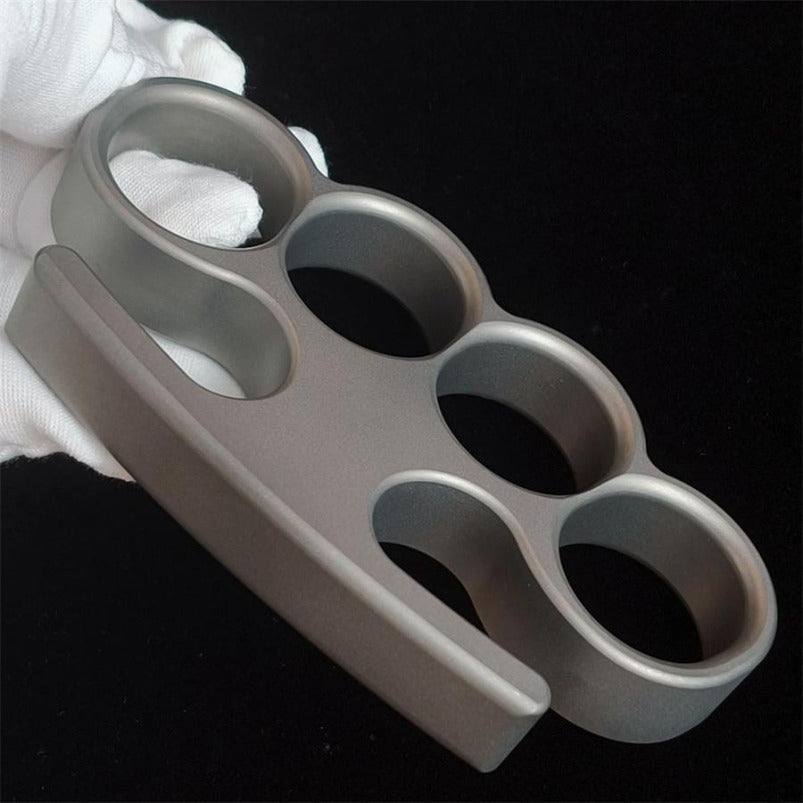 Solid TC21 Titanium Knuckle Duster – Broken Window Self-Defence EDC Tool