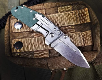 BM755 Small Folding Outdoor Titanium Alloy Green G10 Tool