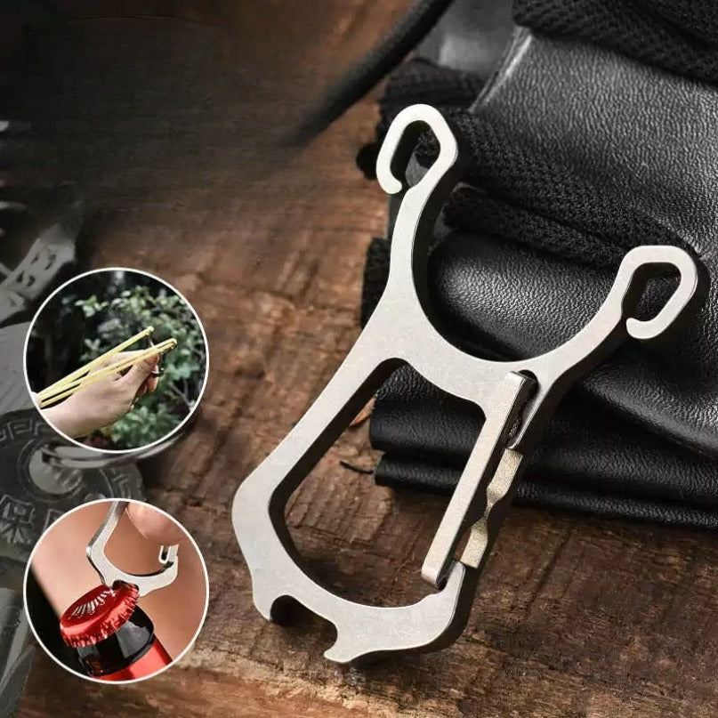 Titanium Multi-Function Keychain – EDC Key Ring, Belt Clip & Outdoor Pocket Tool
