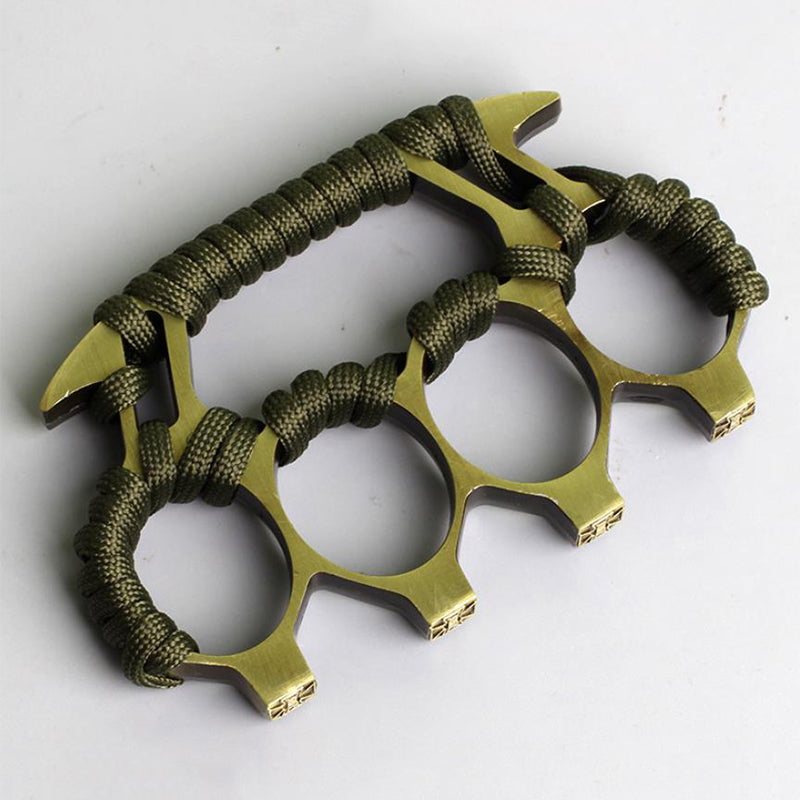 T-With Rope Brass Knuckle Duster Training Self-defense EDC