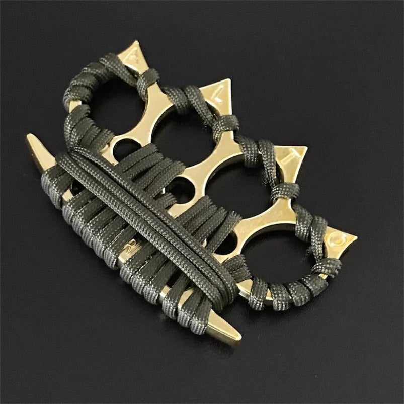 Hard Ride-Umbrella Rope Brass Knuckle Duster Finger Spiked EDC