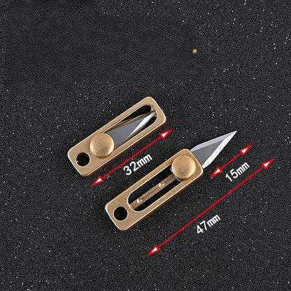 Titan Brass Slide Mini Utility Knife EDC