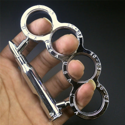 Bullet-Brass Knuckle Duster With Knife Security Defense EDC