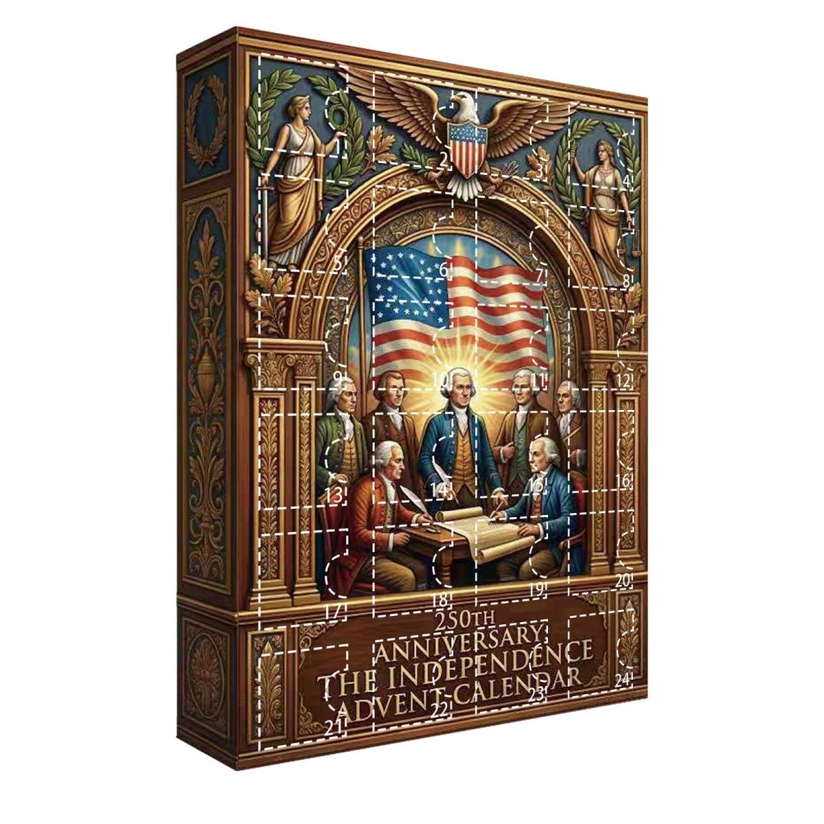 250th Anniversary of U.S. Independence Day Countdown Calendar Blind Box Home Decor Acrylic Pendant