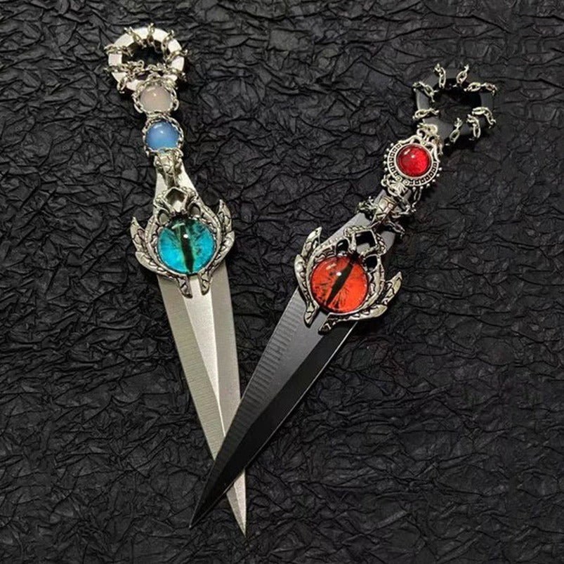 Cat's Eye Gem Retro Warrior Knife