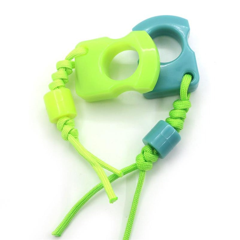 Pingente de autodefesa fluorescente não metálico Knuckle Duster