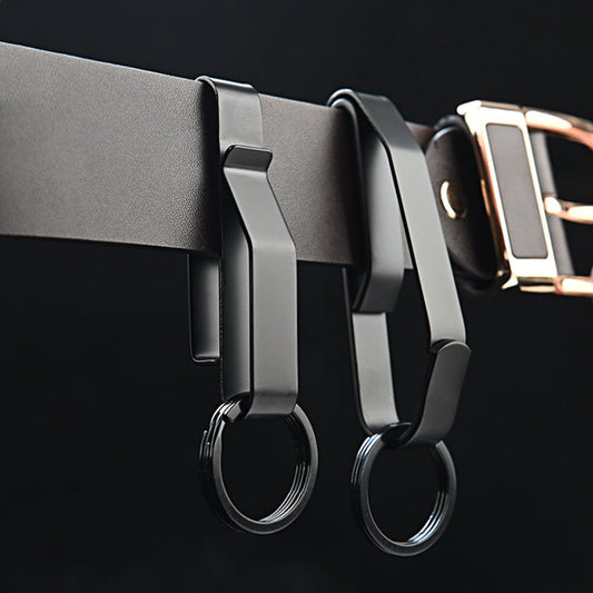 High Fashion Black Steel BeltClip Keychain for Men