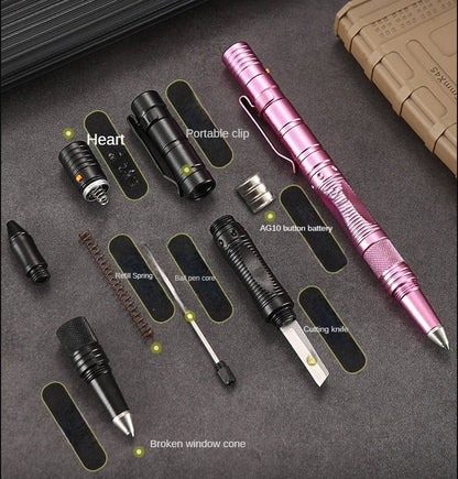 LED Lighting Multifunctional Tactical Pen Pocket Knives EDC