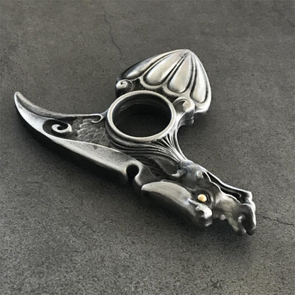 Retro Silver Dragon Single Finger Knuckle Duster EDC