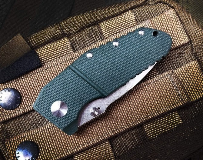 BM755 Small Folding Outdoor Titanium Alloy Green G10 Tool