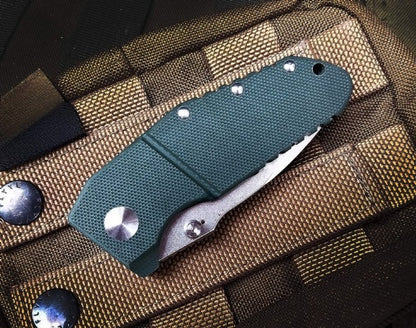 BM755 Small Folding Outdoor Titanium Alloy Green G10 Tool