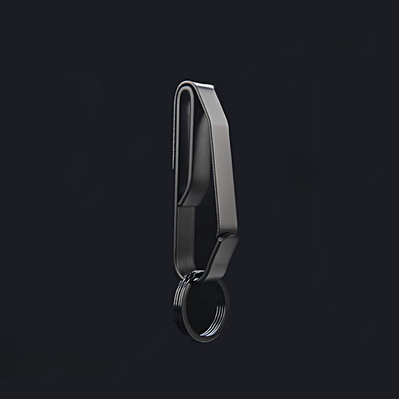 High Fashion Black Steel BeltClip Keychain for Men