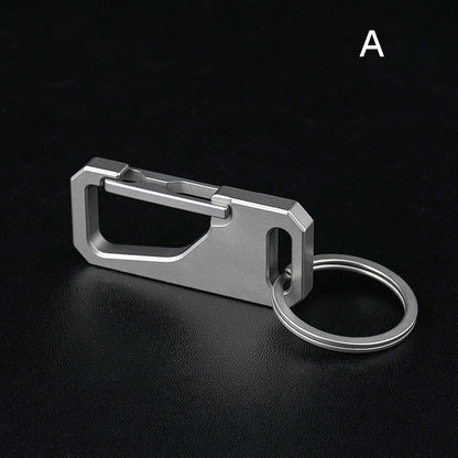 Titanium Leather Keychain Bottle Opener EDC