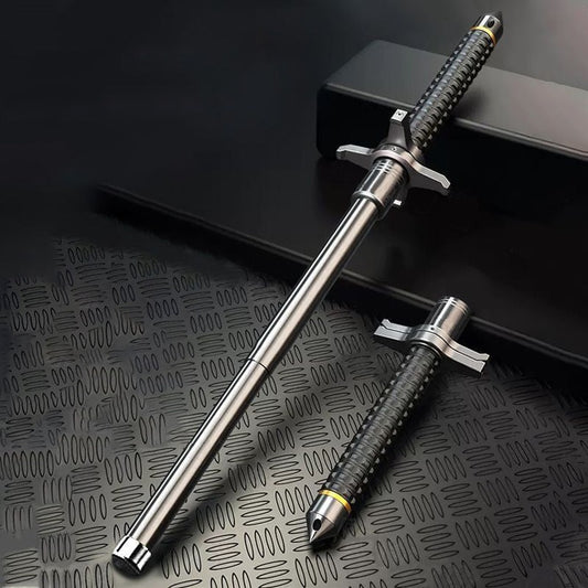 Aviation Alloy Steel Expandable Baton - Silicone Grip - 360-Degree Hand Guard