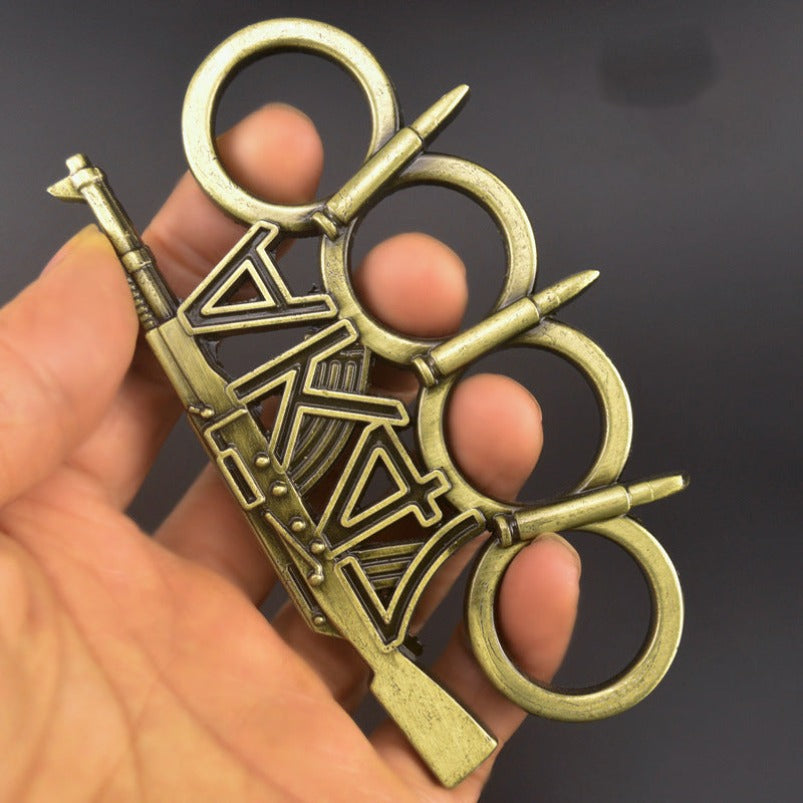 AK47-brass Knuckle Duster Four Finger Tiger with Thorns EDC