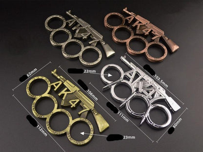 AK47-brass Knuckle Duster Four Finger Tiger with Thorns EDC