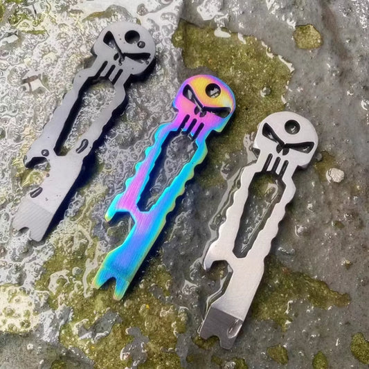 Skull Crowbar Hex Wrench Bottle Opener Multi-Tool Stainless Steel EDC