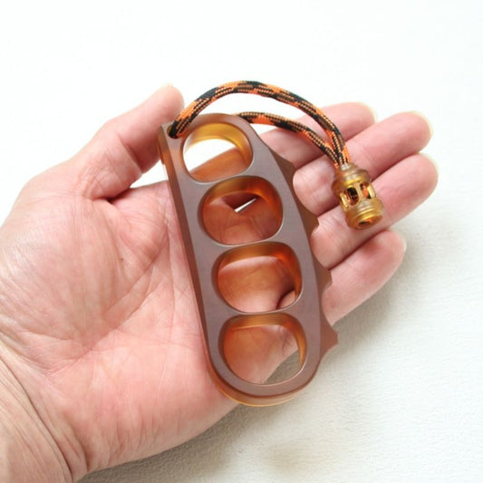 Pea- Amber Knuckle Duster Self Defense Training EDC Tool