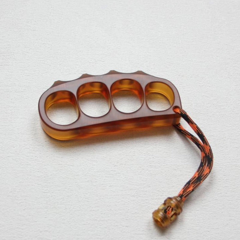 Pea- Amber Knuckle Duster Self Defense Training EDC Tool