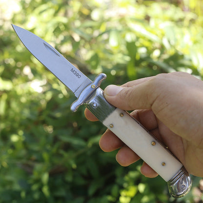 Portable Beef Bone Handle Folding Tactical Knife Mini Knives