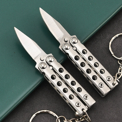 Exquisite Uncut Mini Folding Training Knife Keychain Knives