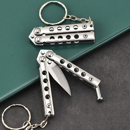 Exquisite Uncut Mini Folding Training Knife Keychain Knives