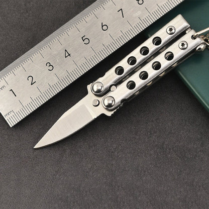 Exquisite Uncut Mini Folding Training Knife Keychain Knives