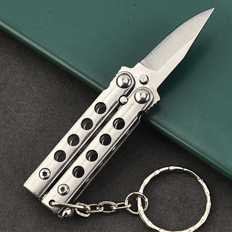 Exquisite Uncut Mini Folding Training Knife Keychain Knives