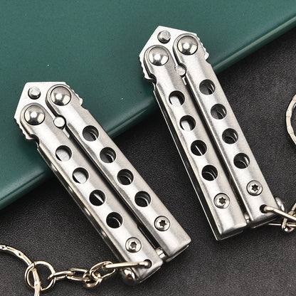 Exquisite Uncut Mini Folding Training Knife Keychain Knives