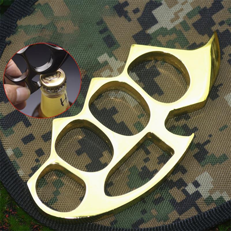 With Crowbar Head Brass Knuckle Duster Open Bottle EDC