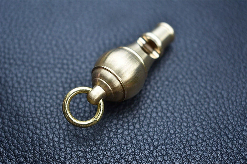 Brass High-Pitch Survival Whistle EDC