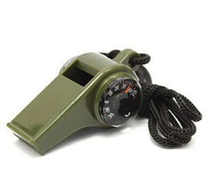 Outdoor Essential Multifunctional Survival Whistle Compass Thermometer