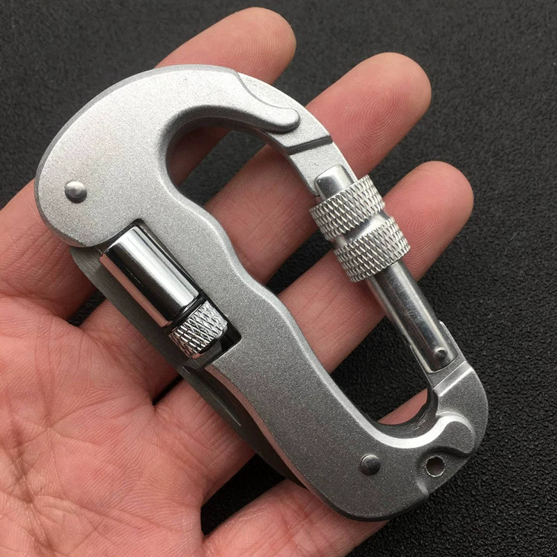 Multi-Function Knife D-Type Outdoor Safety Lock with LED Light
