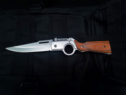 AK47 Style Wood Textured Folding Knife Pocket Knives