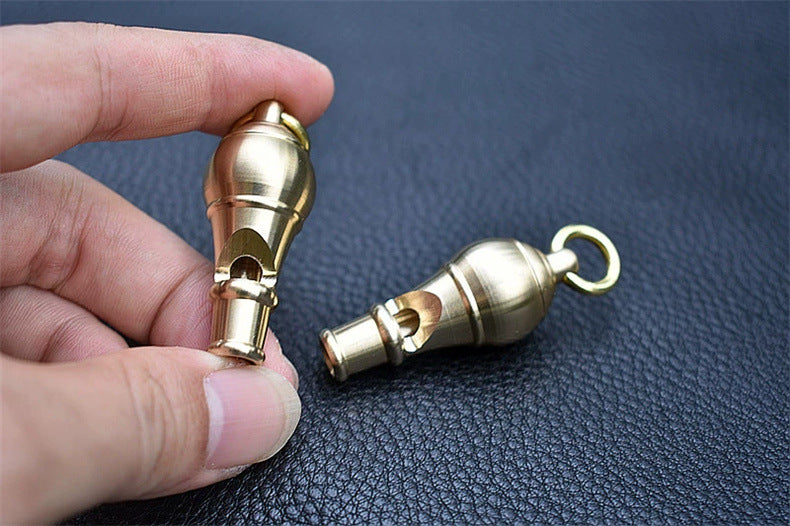 Brass High-Pitch Survival Whistle EDC