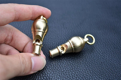 Brass High-Pitch Survival Whistle EDC